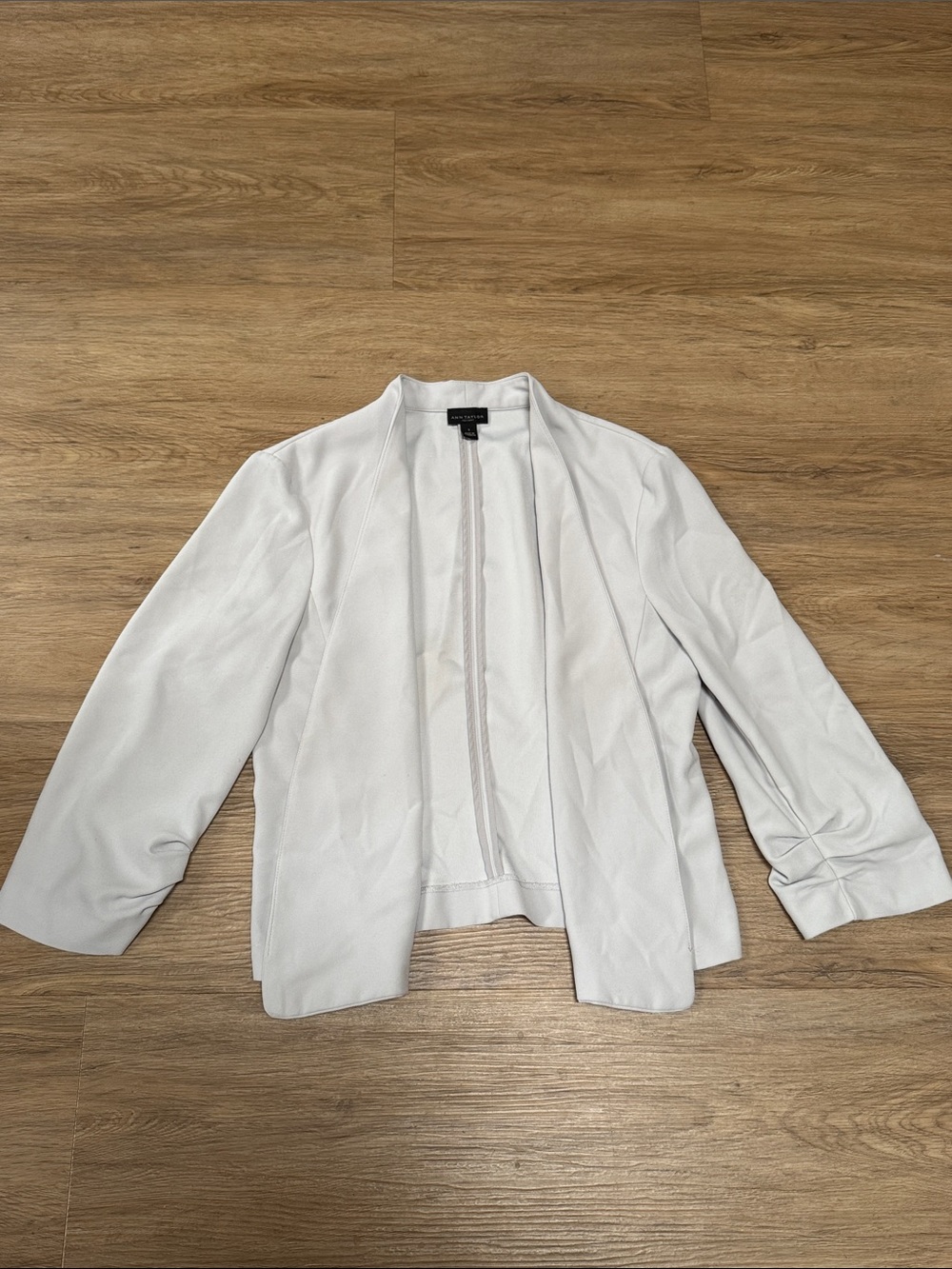 Ann Taylor Light Cream Open-Front Jacket